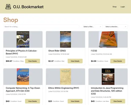 O.U. Bookmarket shop page